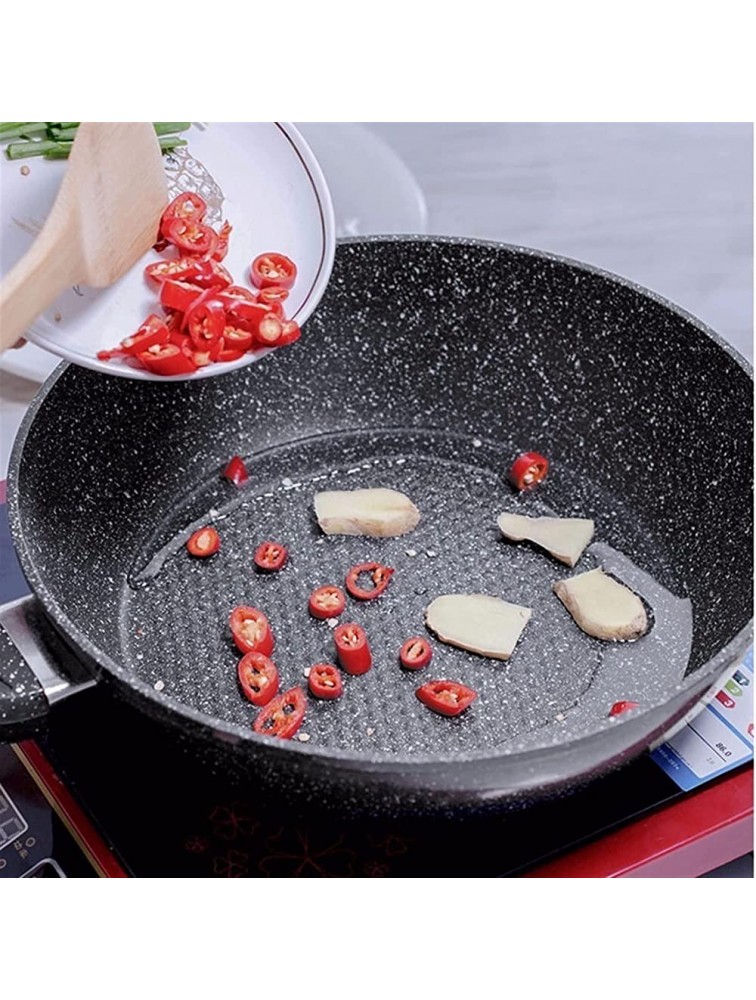 20-24 Cm Non-stick Frying Pan With Medicinal Stone Frying Pan Coating Chef's Pan Cookware With without Lid For Gas And Induction Color : 24cm with cover - BHF9QOAOW
