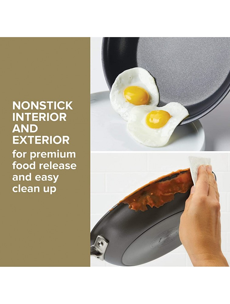 Anolon Advanced Hard Anodized Nonstick Frying Pan Fry Pan Saute Pan All Purpose Pan with Lid 12 Inch Gray - B565I14G6
