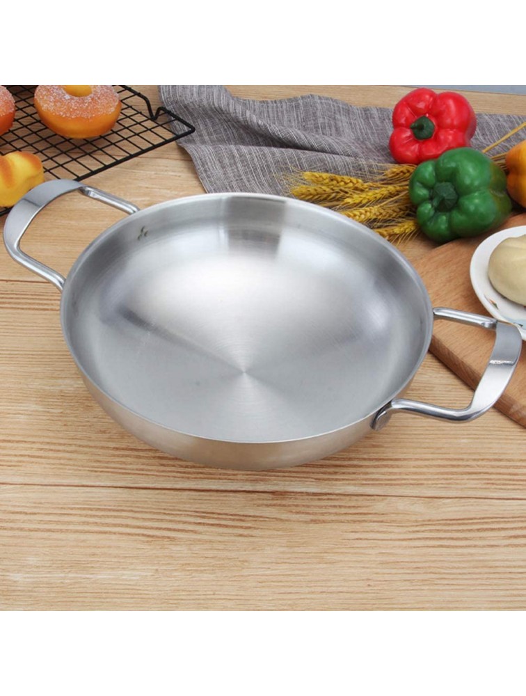 Cabilock Chef Stainless Steel Frying Mini Pan with Side Handles Stir Fry Pan Saute Pan Kitchen Cooking Pan for Home Kitchen Silver - B73ANCPAA