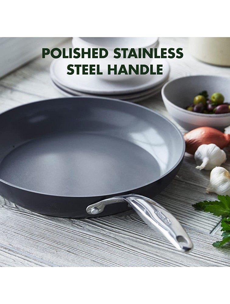 GreenPan Valencia Pro Hard Anodized Healthy Ceramic Nonstick 10 Frying Pan Skillet with Lid PFAS-Free Induction Dishwasher Safe Oven Safe Gray - BPXOKFW4Z