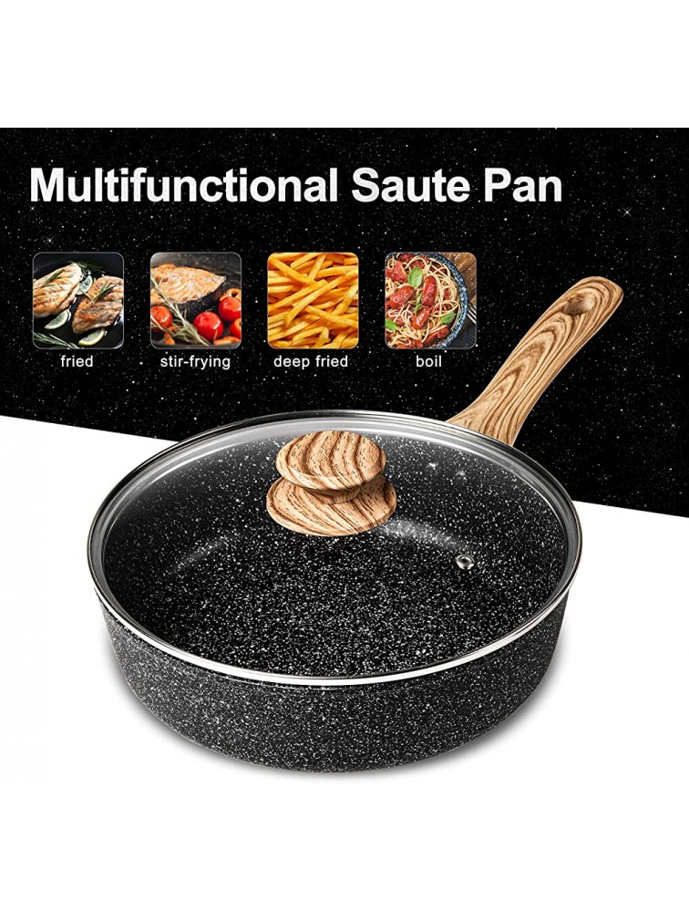 MICHELANGELO Deep Frying Pan with Lid 11 Inch Nonstick Pan with Lid Deep Skillet with Lid Non Stick Pan for Cooking Saute Pan Nonstick Large Skillet Nonstick with Heat-Resistant Induction pan - BJCHW5FFL