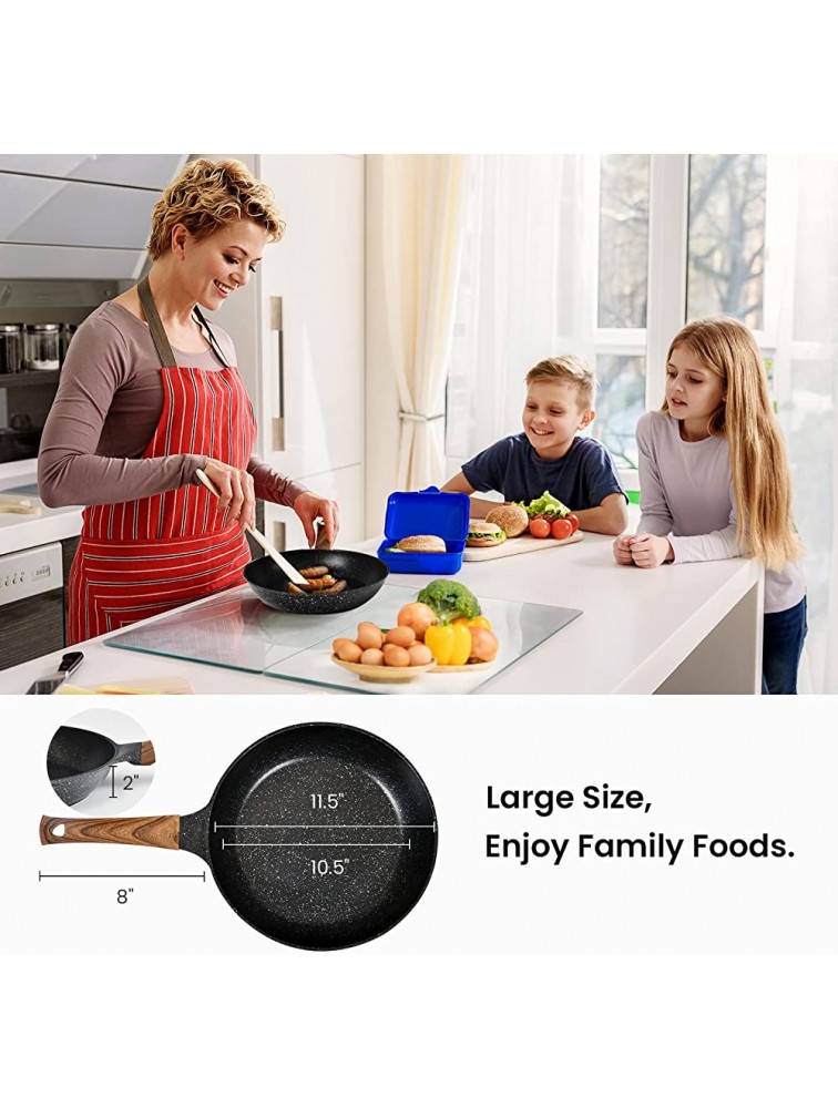 Nonstick Frying Pan Skillet DIIG No Stick Chef's Pan for Omelettes 12” Large Sauteing Woks & Stir-fry Pans for Cooking Gift Cookware Pan for Gas Electric Stove Induction Compatible - BTE2LZ901
