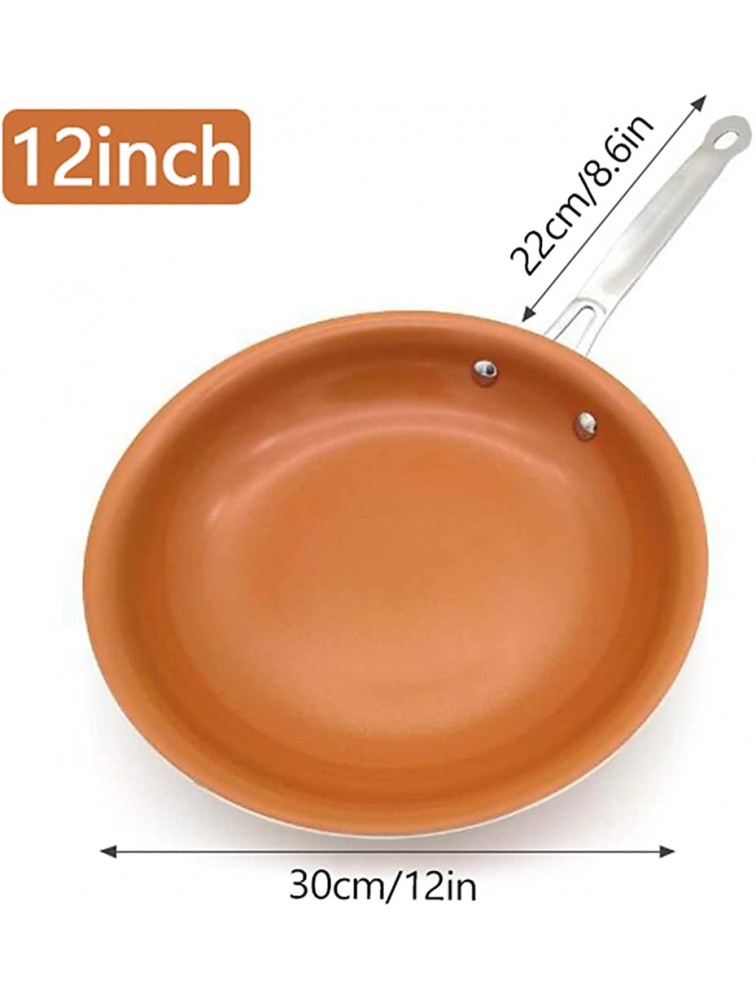 SHUOG Copper Frying Pans & Skillets With Ceramic Coating Induction Cooking Oven Cooking Pot Nonstick Pan Cookware Chef's Pans Color : 12 in - BMUBGO0C8