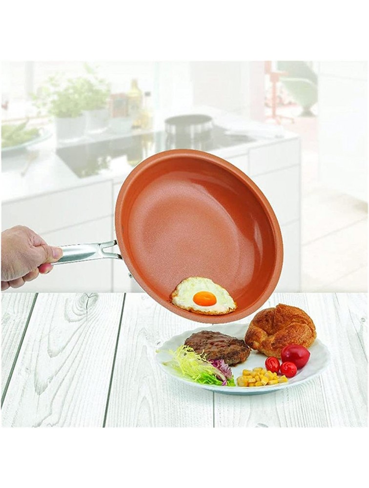 SHUOG Copper Frying Pans & Skillets With Ceramic Coating Induction Cooking Oven Cooking Pot Nonstick Pan Cookware Chef's Pans Color : 12 in - BMUBGO0C8