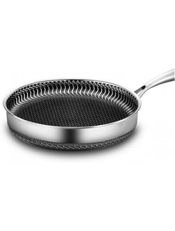 SHUOG Frying Pan 304 Stainless Steel Wok Non-stick Pan Double-side Honeycomb Without Oil Fried Steak Pot General Uncoated Pan No Lid Chef's Pans Color : 30cm no lid - BK3R263V4