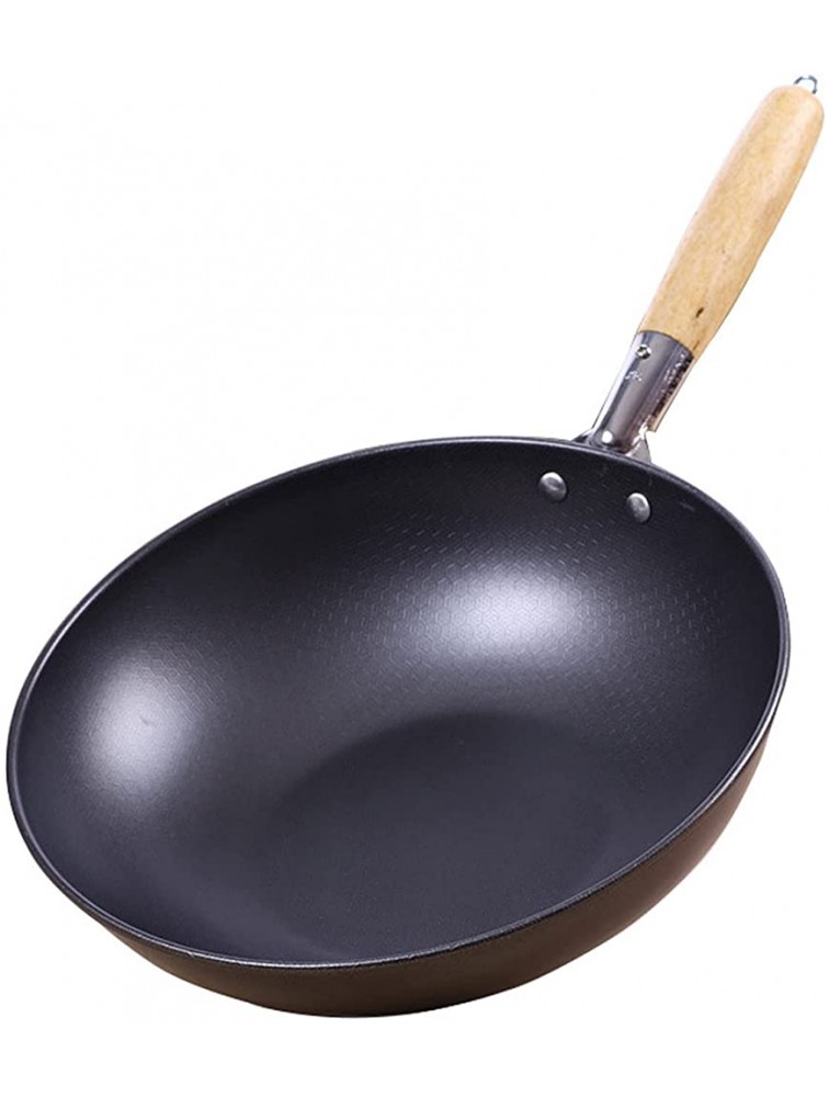 SHUOG Frying Pan High-end Home Non-stick 30cm Wooden Handle Traditional Wok Super Cost-effective Scrambled Eggs Pan-free Pan Wok Pans Chef's Pans Color : 30cm - B5ZA97YW1