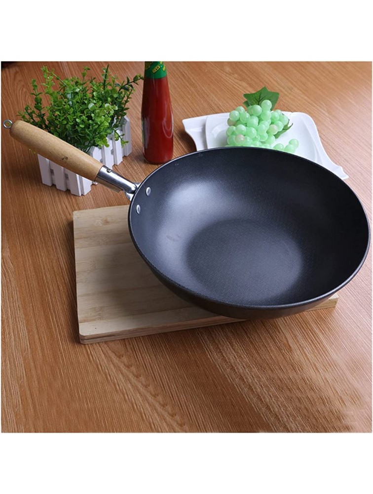 SHUOG Frying Pan High-end Home Non-stick 30cm Wooden Handle Traditional Wok Super Cost-effective Scrambled Eggs Pan-free Pan Wok Pans Chef's Pans Color : 30cm - B5ZA97YW1