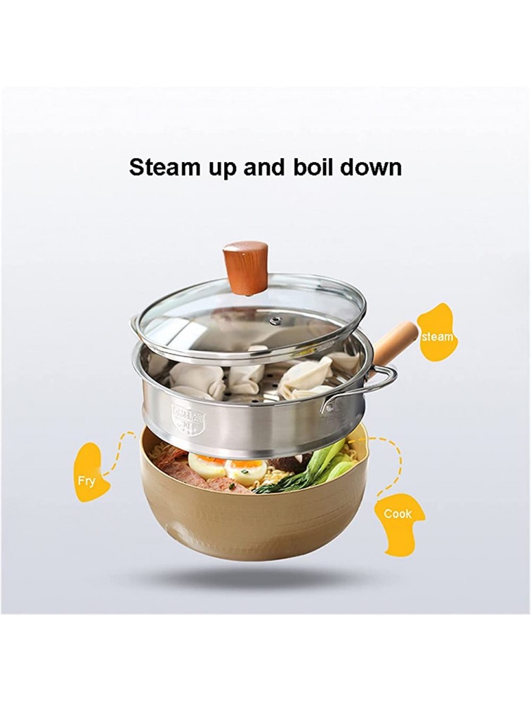 SHUOG Golden Non Stick Frying Pan And Pot Set Breakfast Egg Pan Milk Soup Pot Skillet Tempura Deep Fryer Pot Kitchen Utensils Chef's Pans Color : Large - BGORAOHFG