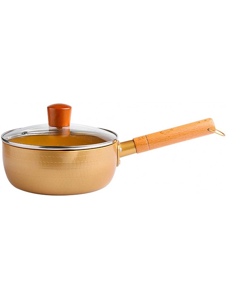 SHUOG Golden Non Stick Frying Pan And Pot Set Breakfast Egg Pan Milk Soup Pot Skillet Tempura Deep Fryer Pot Kitchen Utensils Chef's Pans Color : Large - BGORAOHFG