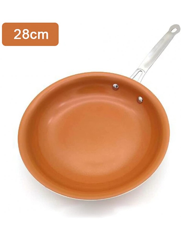 SHUOG Non-stick Copper Frying Pans Skillets With Coating Induction Cooking Oven Cooking Pot Nonstick Pan Cookware Chef's Pans Color : 28cm - BR4CUJRXE