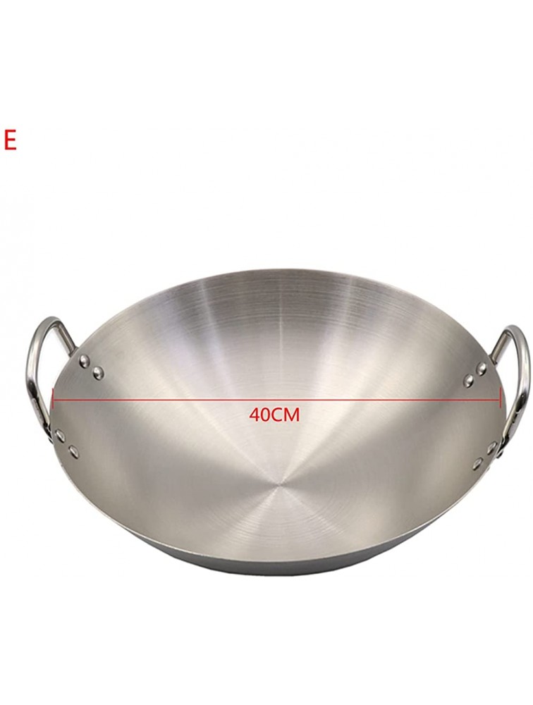 SHUOG Stainless Steel Double Ear Chef Fry Wok Gas Cooker Traditional Handmade Pot Non Coating Woks Chef's Pans Color : B 34CM - BH47F52X6