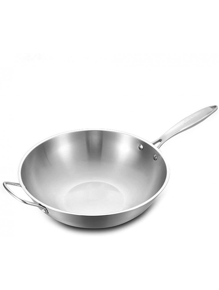 SHUOG Stainless Steel Wok Uncoated Non-stick Wok Pan,Gas And Induction Cooker Chef's Pans Color : 34cm pan cover - BNWJJCJEJ