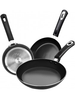 Utopia Kitchen Nonstick Frying Pan Set 3 Piece Induction Bottom 8 Inches 9.5 Inches and 11 Inches Grey-Black - B53LHWLJC