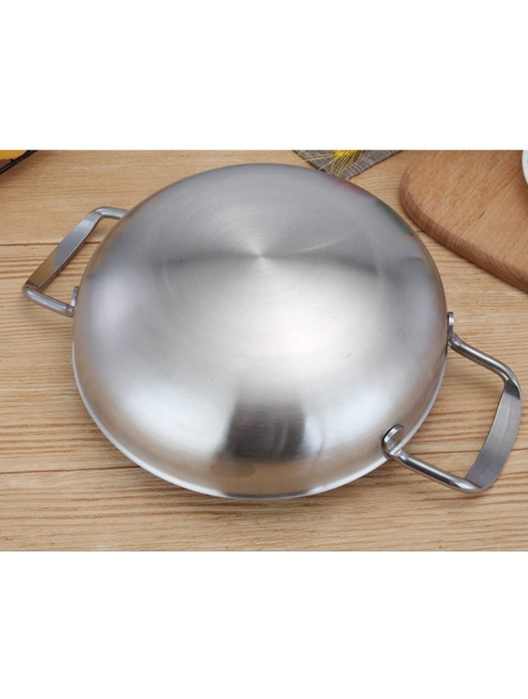 Yardwe 8. 7 Inch Stainless Steel Everyday Chefs Stir Fry Pan Classic Stainless Steel Stir Fry Pan Silver Stainless Steel Balti Dish - BOUI1VRSF