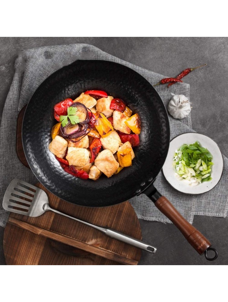 YCZDG Non-Coated Chinese Cast Iron Wok Non-Stick Pan Smokeless Fried Pan Cook Pots Kitchen Cookware Chef Pan Cooking Tools - BHT15Q1LO