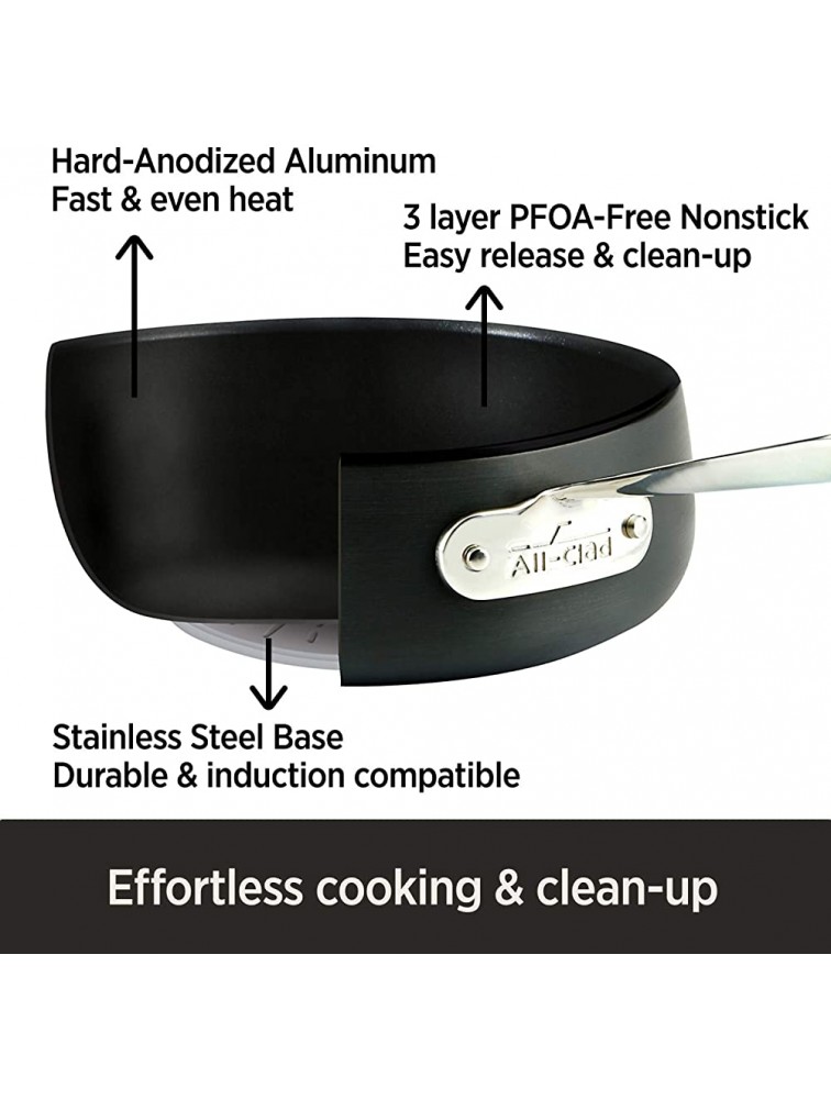 All-Clad E7859464 HA1 Hard Anodized Nonstick Dishwasher Safe PFOA Free Chefs Pan Wok Cookware 12-Inch Black - B0P1SIDSO