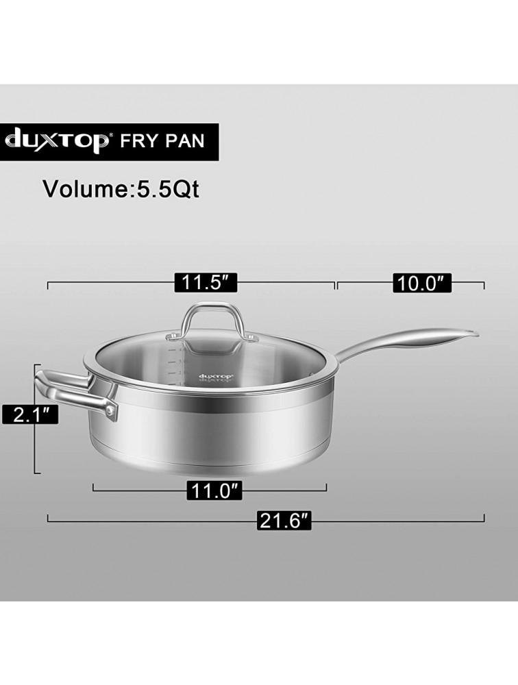 Duxtop Professional Stainless-steel Induction Ready Cookware Impact-bonded Technology 5.5 Qt Saute Pan - B5ITPB5Y5