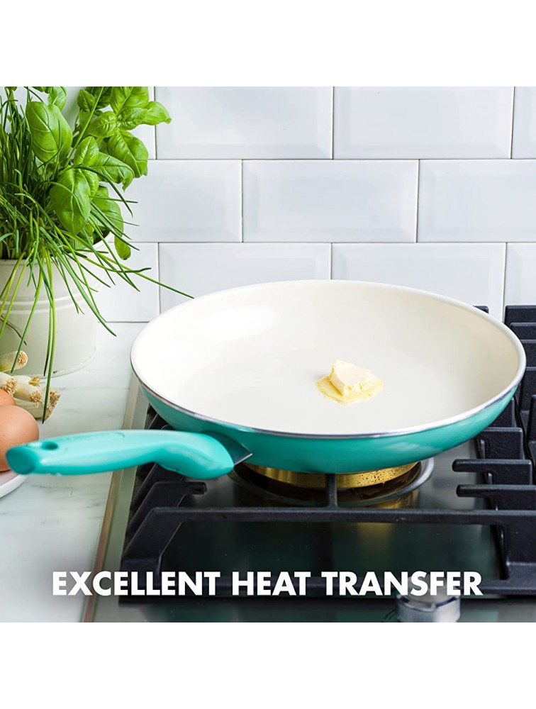 GreenPan Rio Healthy Ceramic Nonstick 10 Frying Pan Skillet PFAS-Free Dishwasher Safe Turquoise - BSIKZJKG6