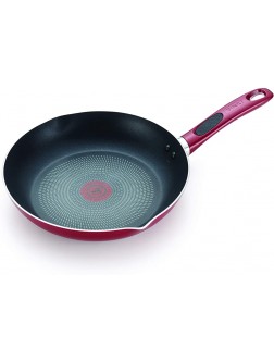T-fal B0390764 Excite ProGlide Nonstick Thermo-Spot Heat Indicator Dishwasher Oven Safe Fry Pan Cookware 12-Inch Red - BDR2XQLVO