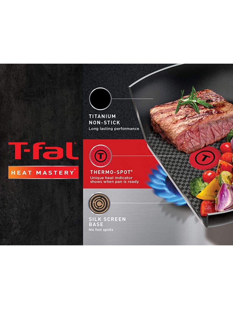 T-fal Initiatives Nonstick Fry Pan Cookware Set 8 & 10.5 inch Black - BSEUX32G4