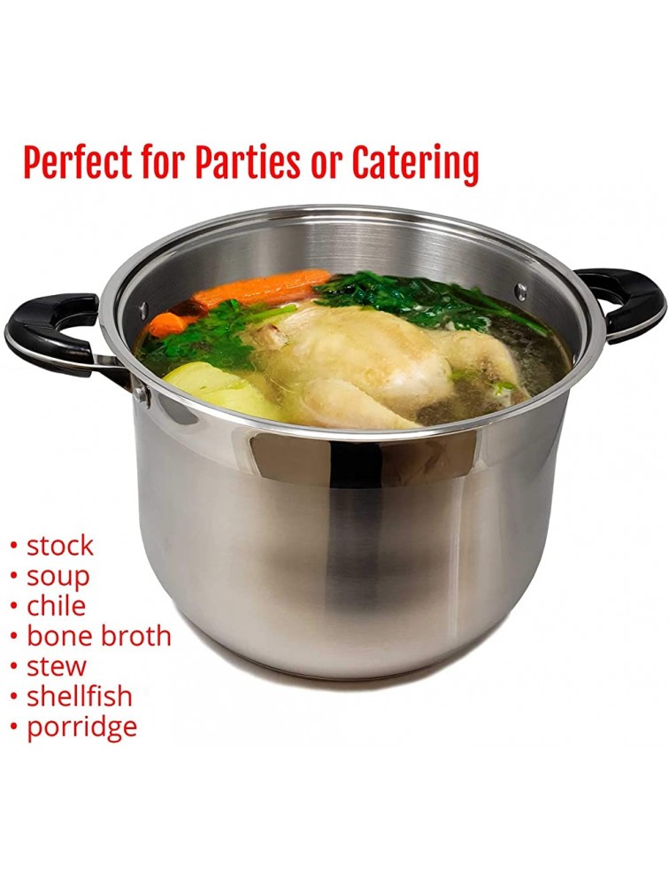 20 Quart Commercial Grade Stainless Steel High Stock Pot Non-Toxic Cookware Dishwasher Safe Heavy-Duty Encapsulated Bottom Stockpot Dutch Oven - BQGEJ1TQC
