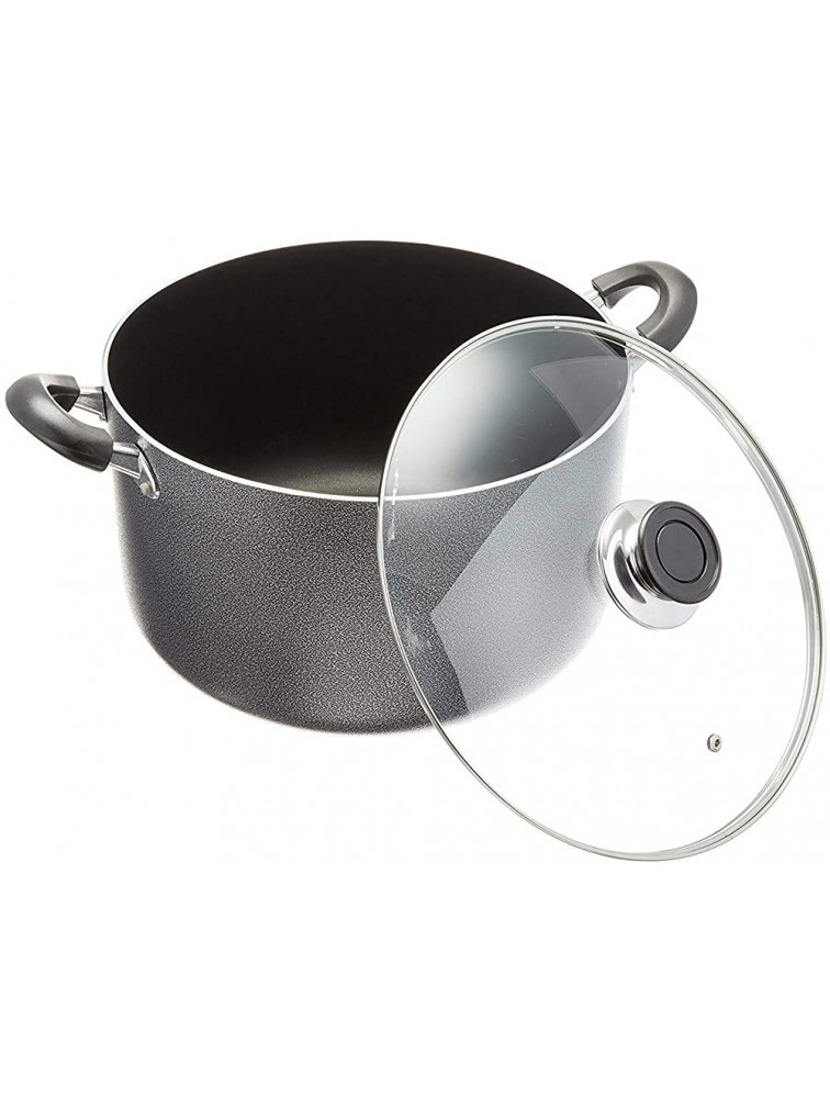 30 QT Non-Stick Aluminum Sauce Pan Stock Pot With Glass Lid Black - BDBBWMT3Z