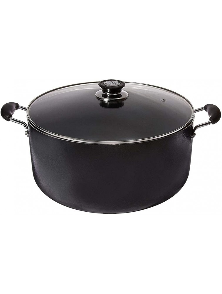 30 QT Non-Stick Aluminum Sauce Pan Stock Pot With Glass Lid Black - BDBBWMT3Z