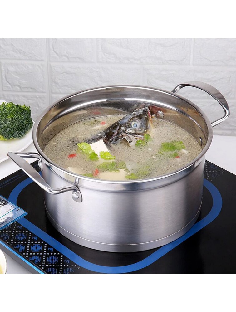 5-Quart Stainless Steel Stock Pot Food Grade Stainless Steel Heavy Duty Induction Stock Pot Stew Pot Steamer,Simmering Pot Soup Pot with See-Through Lid Dishwasher Safe 26cm - B8Q4WC1VD