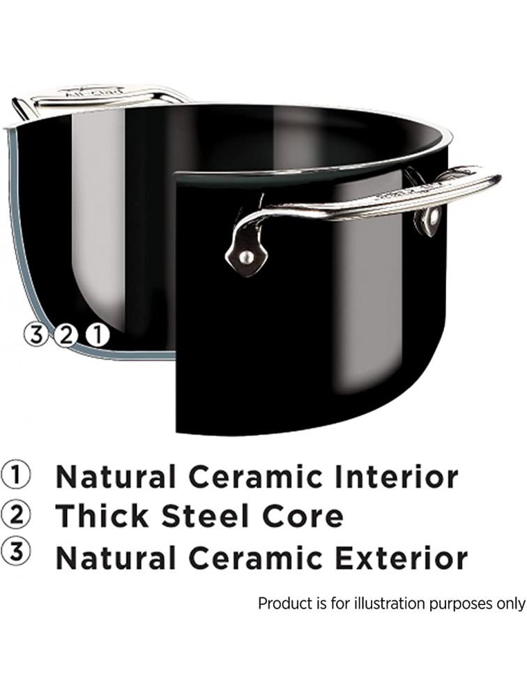 All-Clad FUSIONTEC Natural Ceramic with Steel Core Stockpot with Lid 7 quart Platinum - B9YU6YMPZ