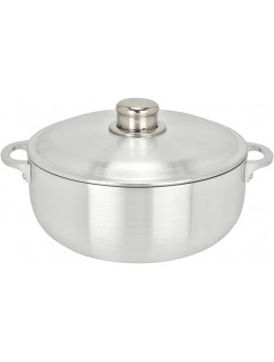 ALUMINUM CALDERO STOCK POT by Chef Pro Aluminum Superior Cooking Performance for Even Heat Distribution Perfect For Serving Large and Small Groups Riveted Handles Commercial Grade 5.1 Quart - BV8ZWC0JS