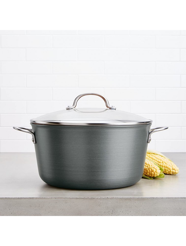Ayesha Curry Home Collection Hard Anodized Nonstick Stock Pot Stockpot with Lid 10 Quart Charcoal Gray - BTT9UTPAV