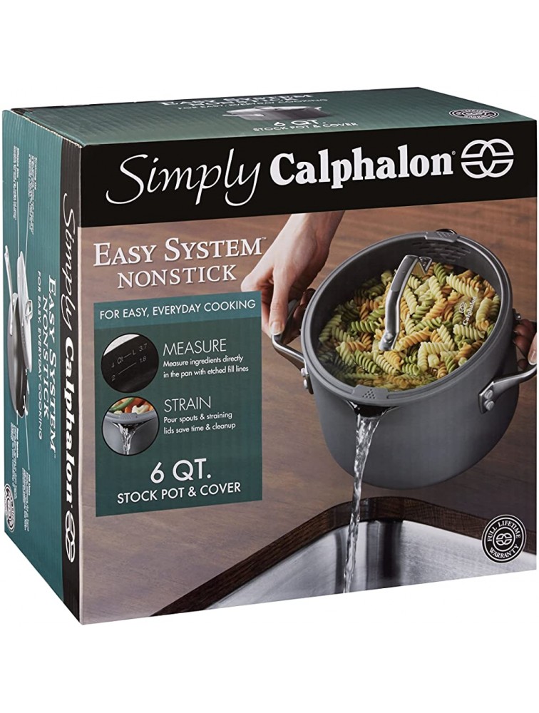 Calphalon Simply Easy System Nonstick Stock Pot and Cover 6-Quart - B4BU84N7U