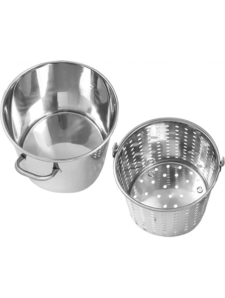 CONCORD 42 QT Stainless Steel Stock Pot w Basket. Heavy Kettle. Cookware for Boiling 42 - BVU7RKXNN