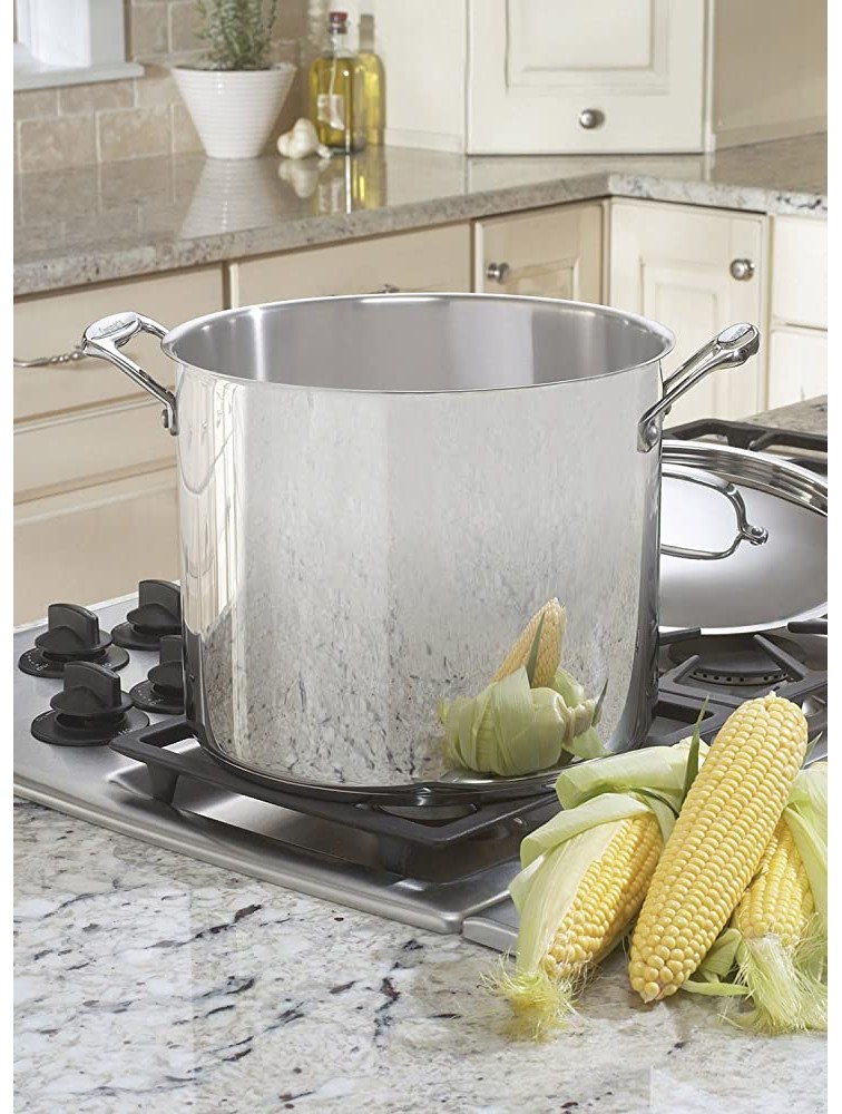 Cuisinart Chef's Classic 12-Quart Cover stockpot Included-14.3L Handles x 10.2 Includes lid Pot Only Height & Width: 8.6 H x 10.5 W Silver - B68UWCGMF