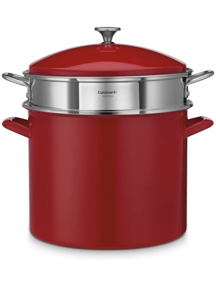 Cuisinart Chef's Classic Enamel on Steel Stockpot with Cover 12-Quart Red - BT80KUKTQ