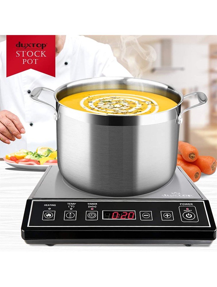 Duxtop Whole-Clad Tri-Ply Stainless Steel Stockpot with Lid 8 Quart Kitchen Induction Cookware - BFJC7CA6G
