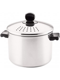Farberware Classic Series Stainless Steel 8-Quart Covered Straining Stockpot with Lid Stainless Steel Pot with Lid Silver - BTPK4363N
