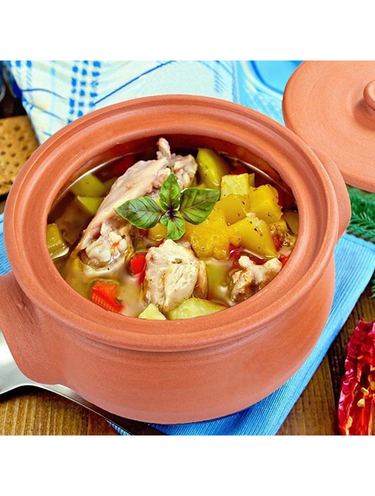 Handmade Clay Pot for Cooking with Lid Natural Lead-Free Unglazed Earthenware Cookware Clay Yogurt Pots Big Terracotta Pots Suitable for Cooking Korean Indian Mexican and Chinese Dishes Large - BRKH3YHY4