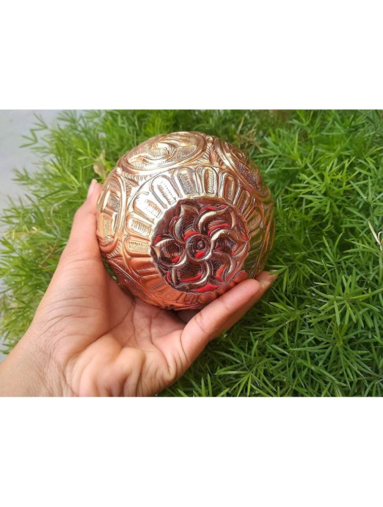 Hitech Supreme Copper Kalash Pot lota Kalsh Mangal Kalash with Om Swastik Shree and Beautiful Print for Good Wealth - BFYFIFXDC