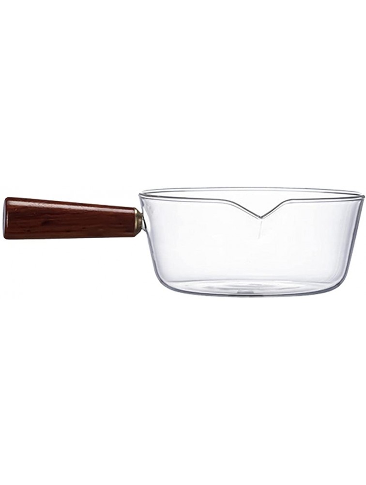 Homyl Multifunctional Glass Cooking Pot Heat-Resisting Serving Pot for Chocolate Sauces Maple Syrup 600ml - BD9PPBZ8L