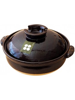 Japanese Clay Pot Donabe 2300ml for 3-4 People Black Product of Mie Japan - B0QQL4N6J