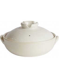Japanese Clay Pot Donabe 2300ml for 3-4 People White Product of Mie Japan - BL50UB55U