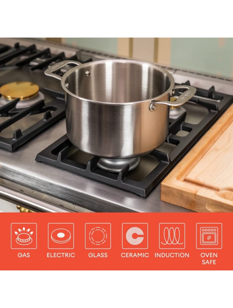 Made In Cookware 8 Quart Stock Pot With Lid Stainless Clad 5 Ply Construction Induction Compatible Made in Italy Professional Cookware - BF953V1F8