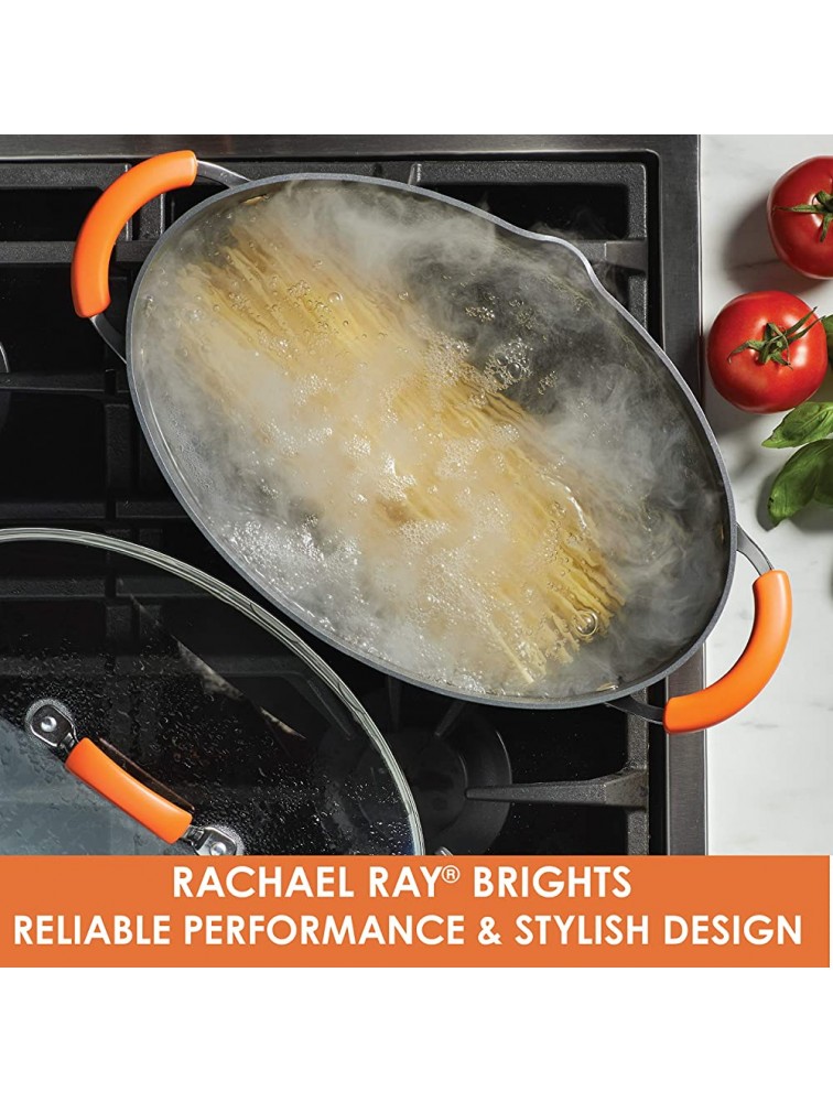Rachael Ray Brights Hard Anodized Nonstick Pasta Pot Stockpot Stock Pot 8 Quart Gray - BQ4D0HDMN