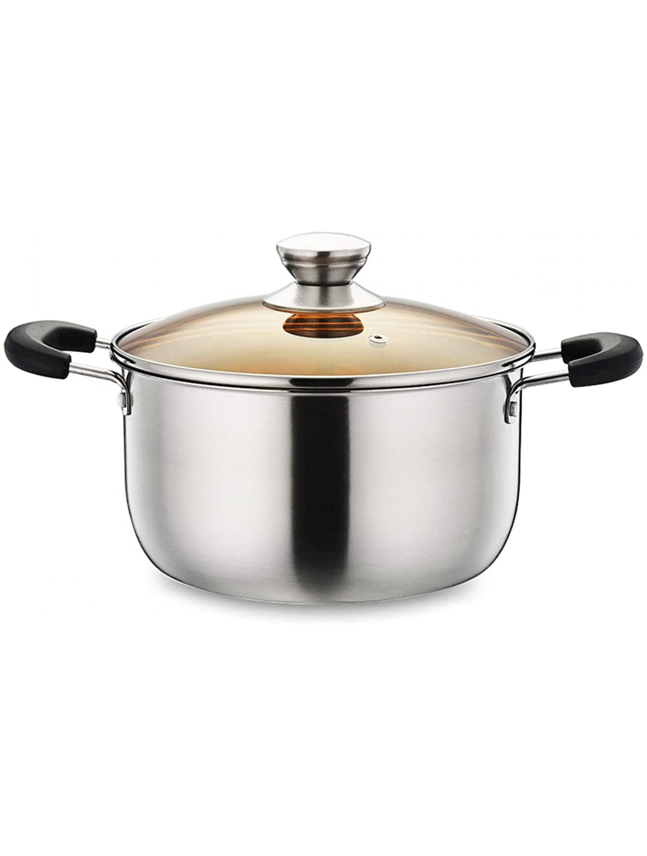 Stainless Steel Stockpot P&P CHEF 4 Quart Stock Pot with Lid Heat-Proof Double Handles Dishwasher Safe - BXDZ6H5UJ