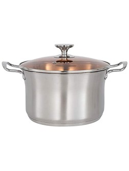 Stainless Steel Stockpot with Glass Lid Stock Pots 6 QT Heavy Soup Pot Cooking Pot with Lid Dishwasher Safe 24cm  6L - BQCKS1TI8
