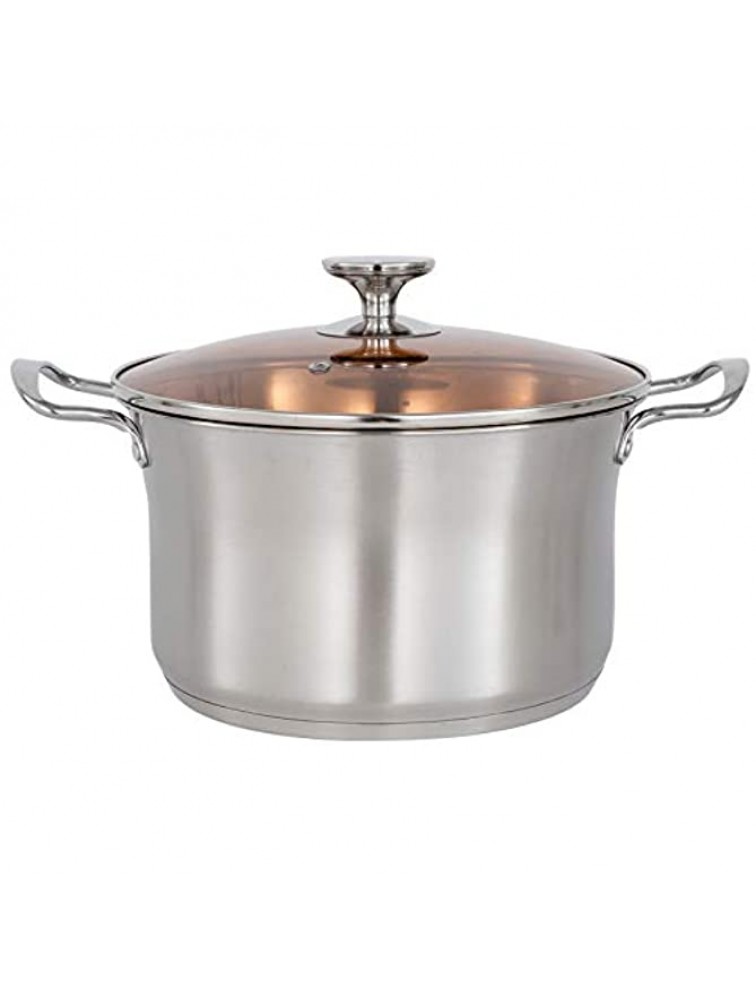 Stainless Steel Stockpot with Glass Lid Stock Pots 6 QT Heavy Soup Pot Cooking Pot with Lid Dishwasher Safe 24cm  6L - BQCKS1TI8