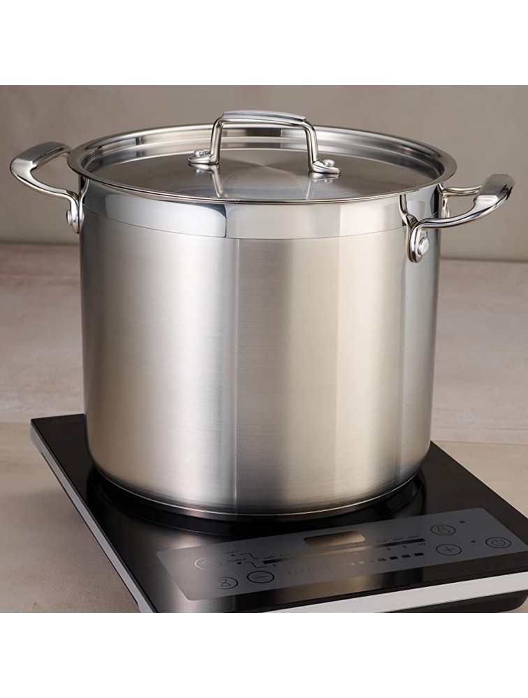 Tramontina Covered Stock Pot Gournmet Stainless Steel 20 Qt 80120 002DS - B6YUP76AK