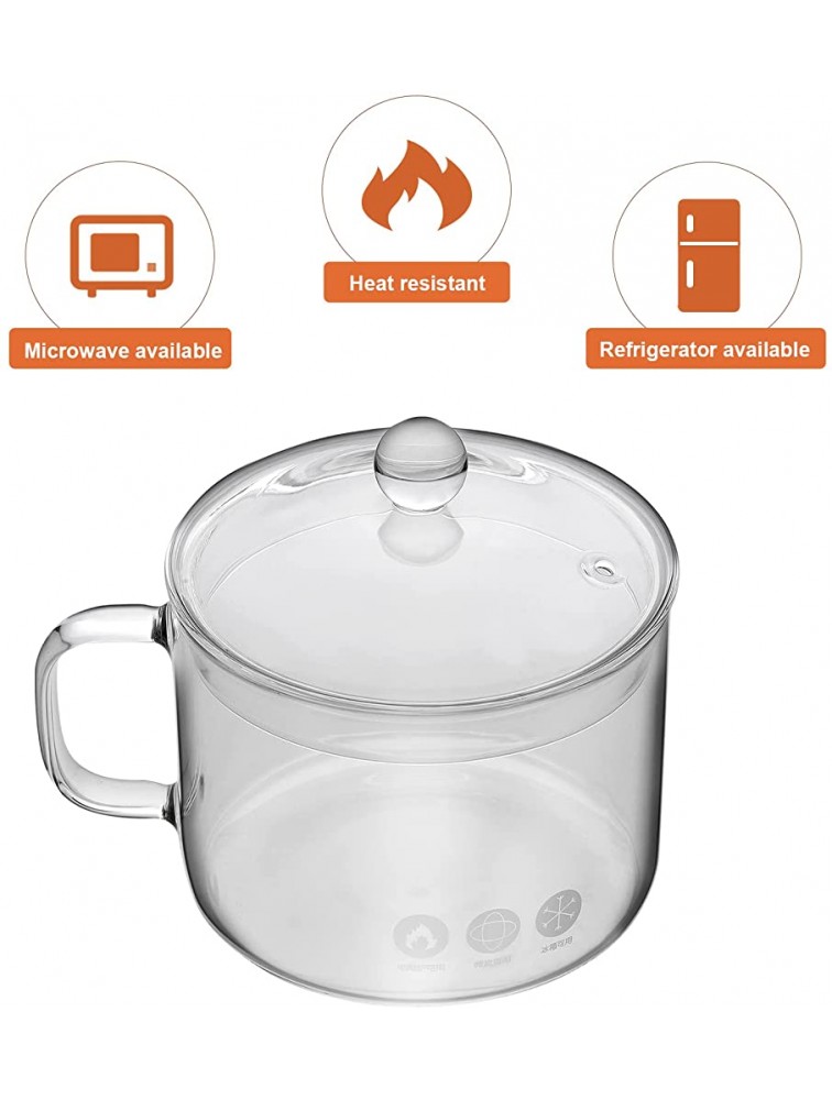UPKOCH Clear Glass Cooking Pot Heat Resistant Stovetop Pot Cooking Saucepan Multi-Function Stew Pot for Home Kitchen Restaurant - BZWFEBHFF