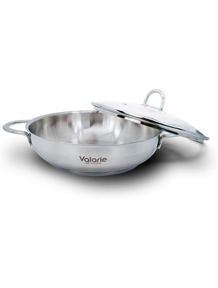 Valarie Korean Tri-Ply Aluminum Stainless Steel Cookware 24 CM Diameter Wokpot with Glass Lid Multipurpose Use for Home Kitchen or Restaurant Induction Cooker Compatible - BHXXSI5FH